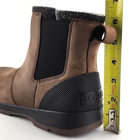 SOREL Men's Ankeny Chelsea Slip On Brown Waterproof Leather Short Boots Size 9 - Picture 16 of 16